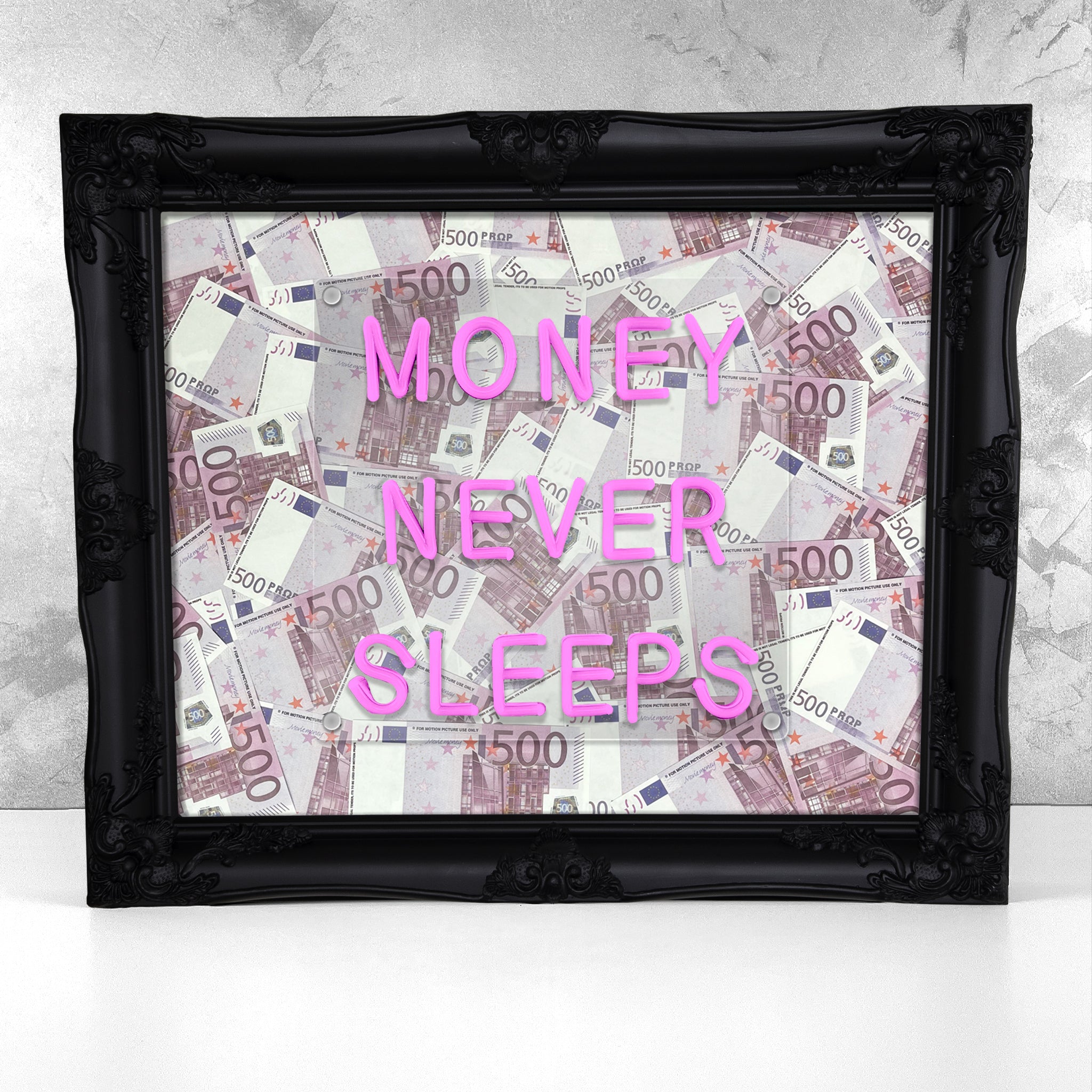Money Never Sleeps V2 LED frame - EUR