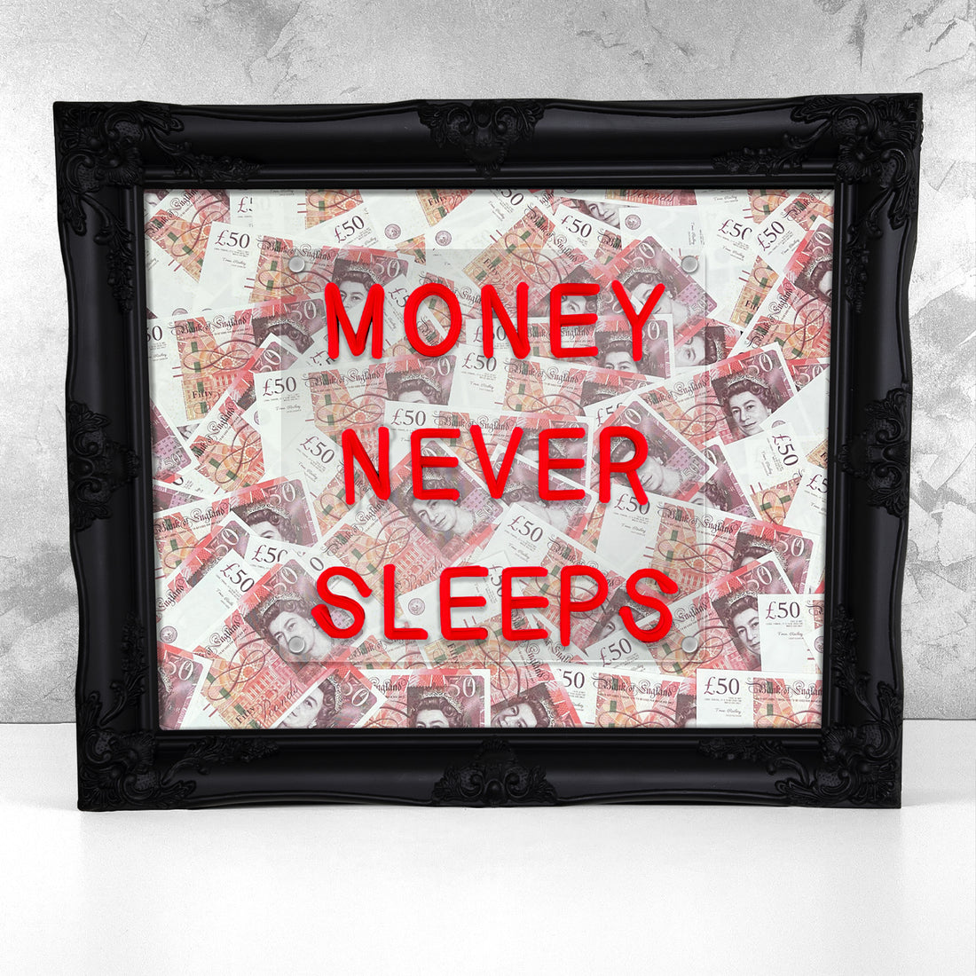 Money Never Sleeps V2 LED frame - GBP