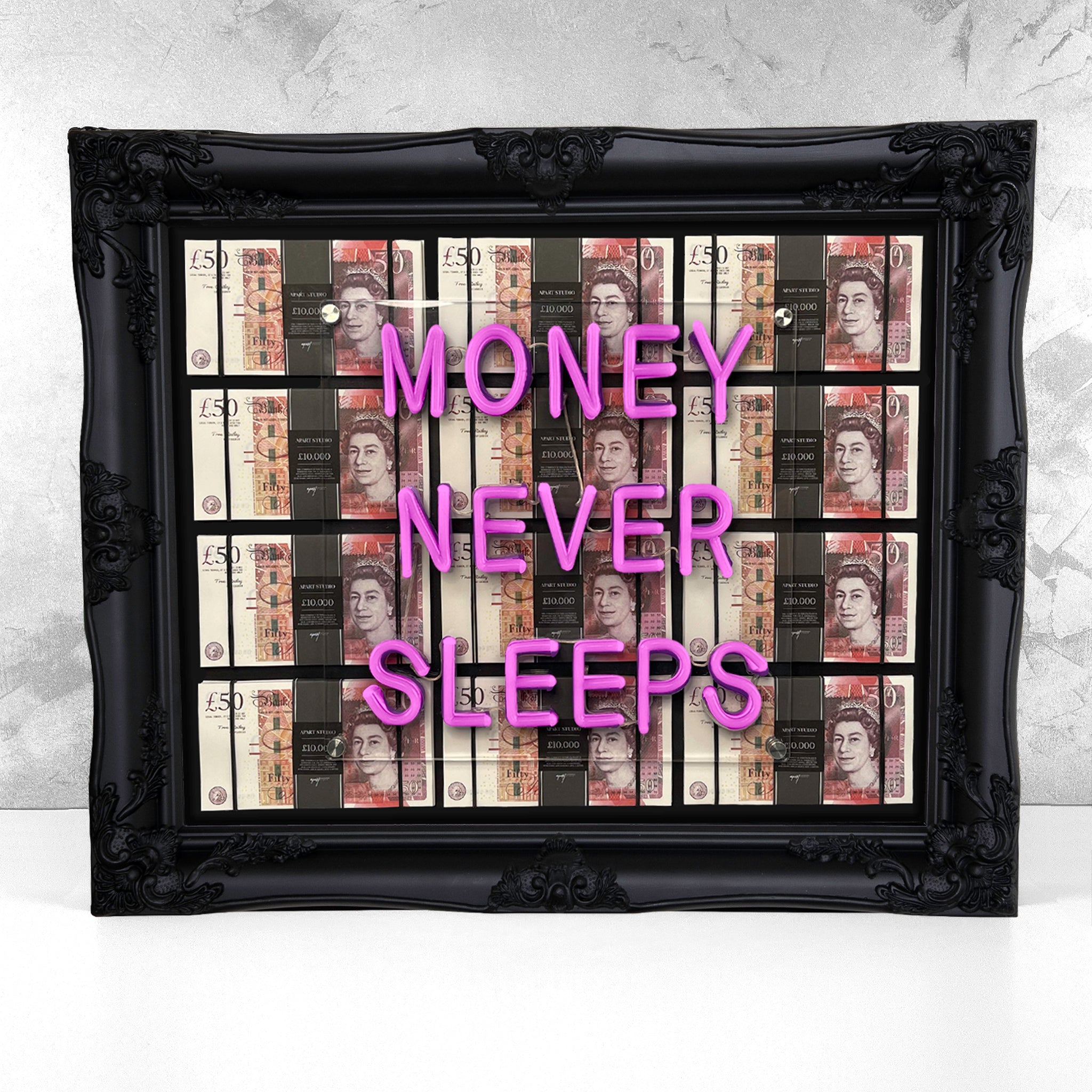 Money Never Sleeps V1 LED frame - GBP