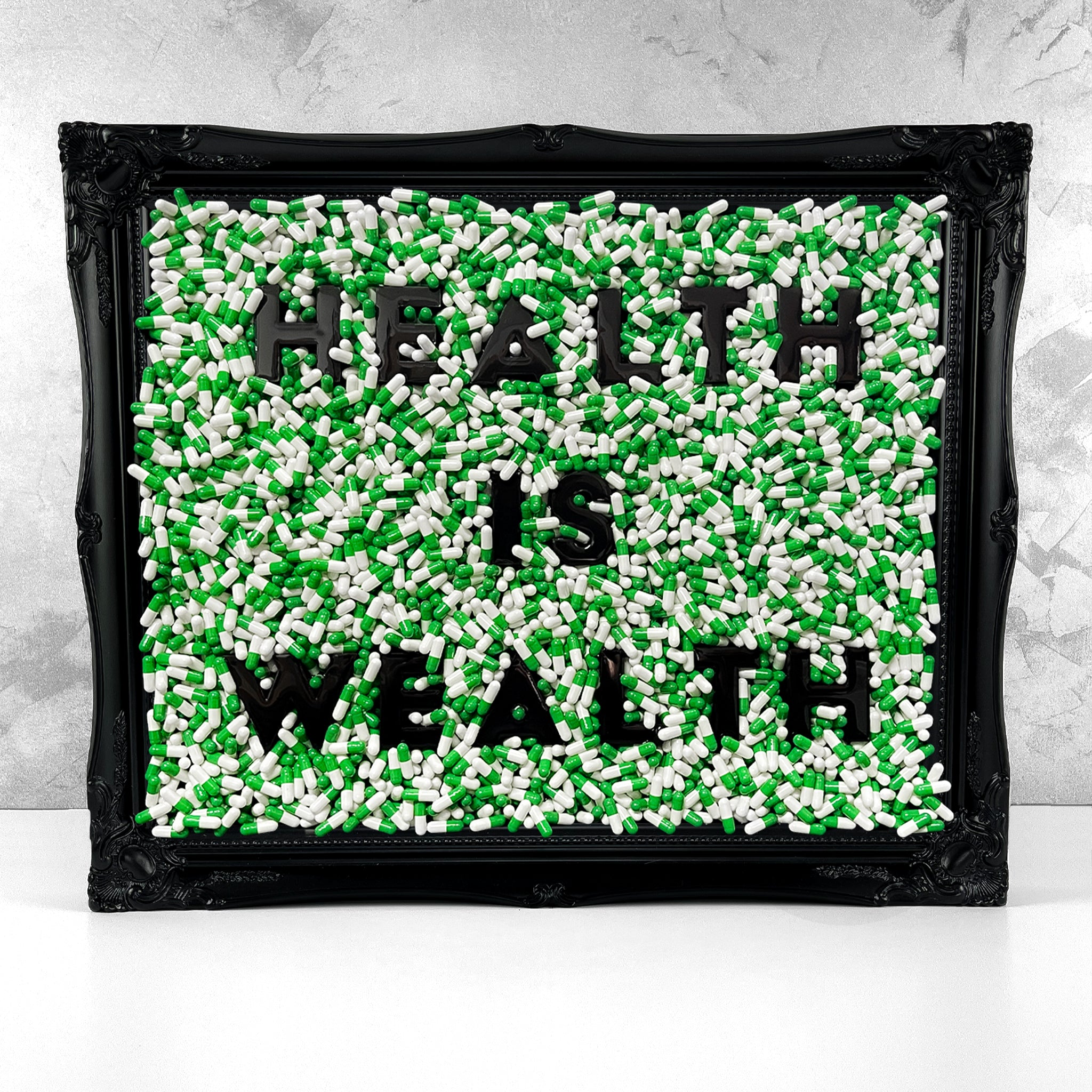 Health Is Wealth Pill Frame